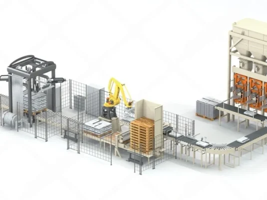 packaging-plant-with-automatic-filling-machine-for-bulk-goods-in-valve-bags-conveyor-with-robot-2478403639